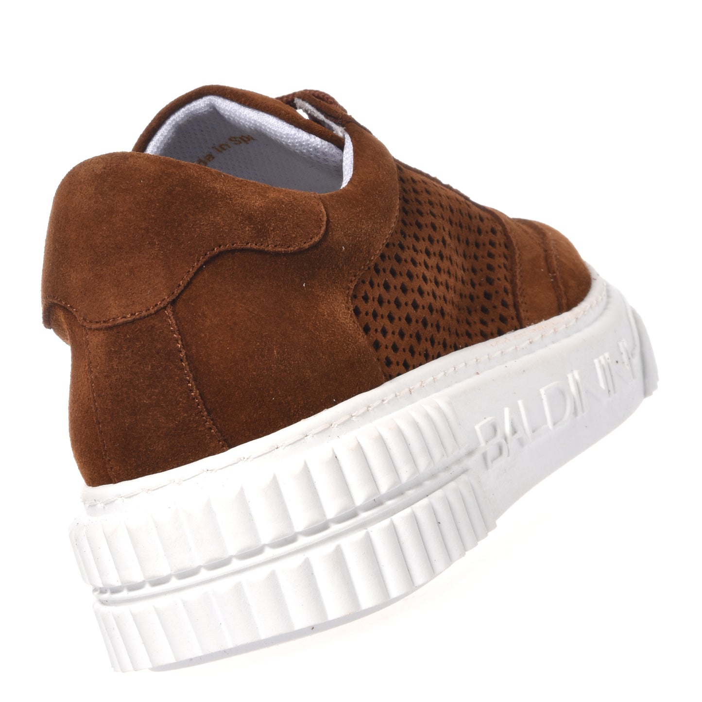 Sneaker en daim perforé marron