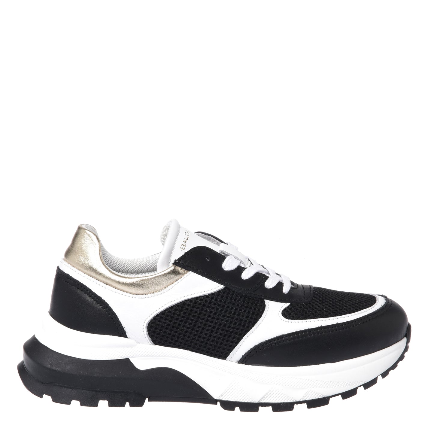 Sneaker en cuir et mesh noir