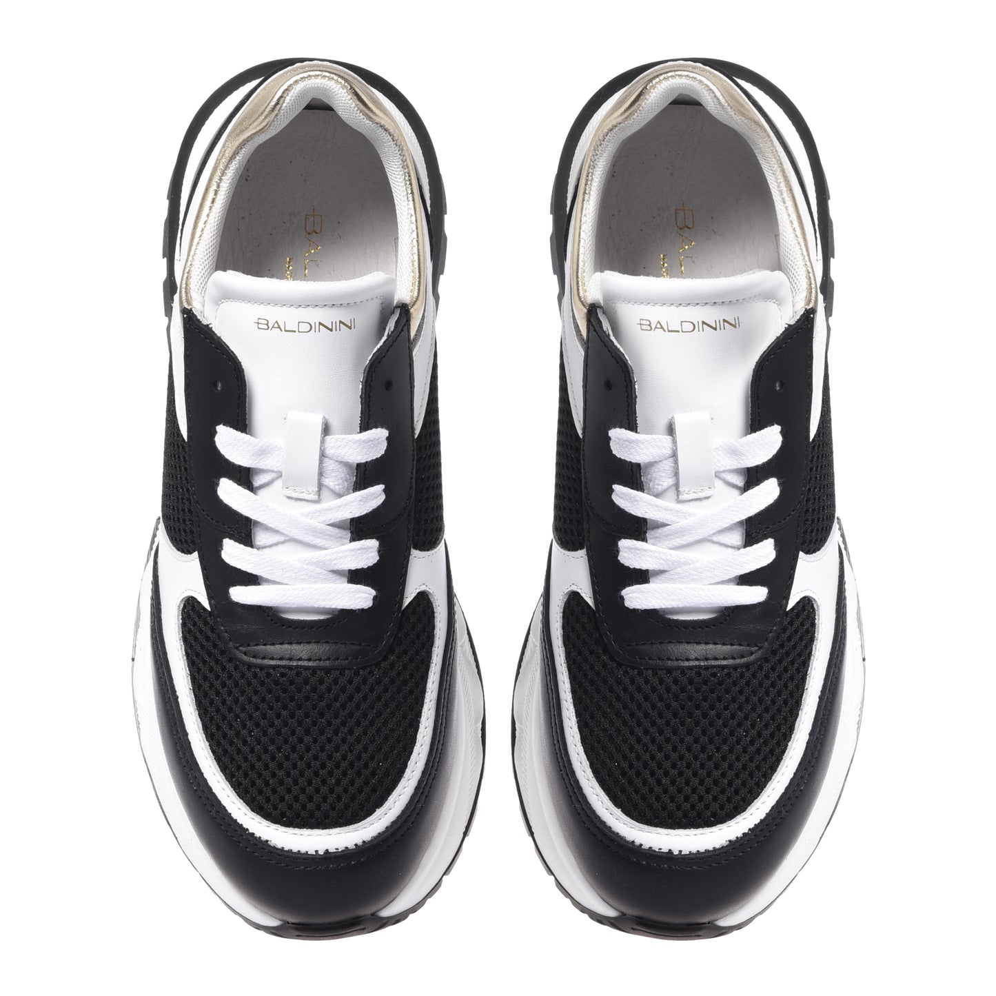 Sneaker en cuir et mesh noir