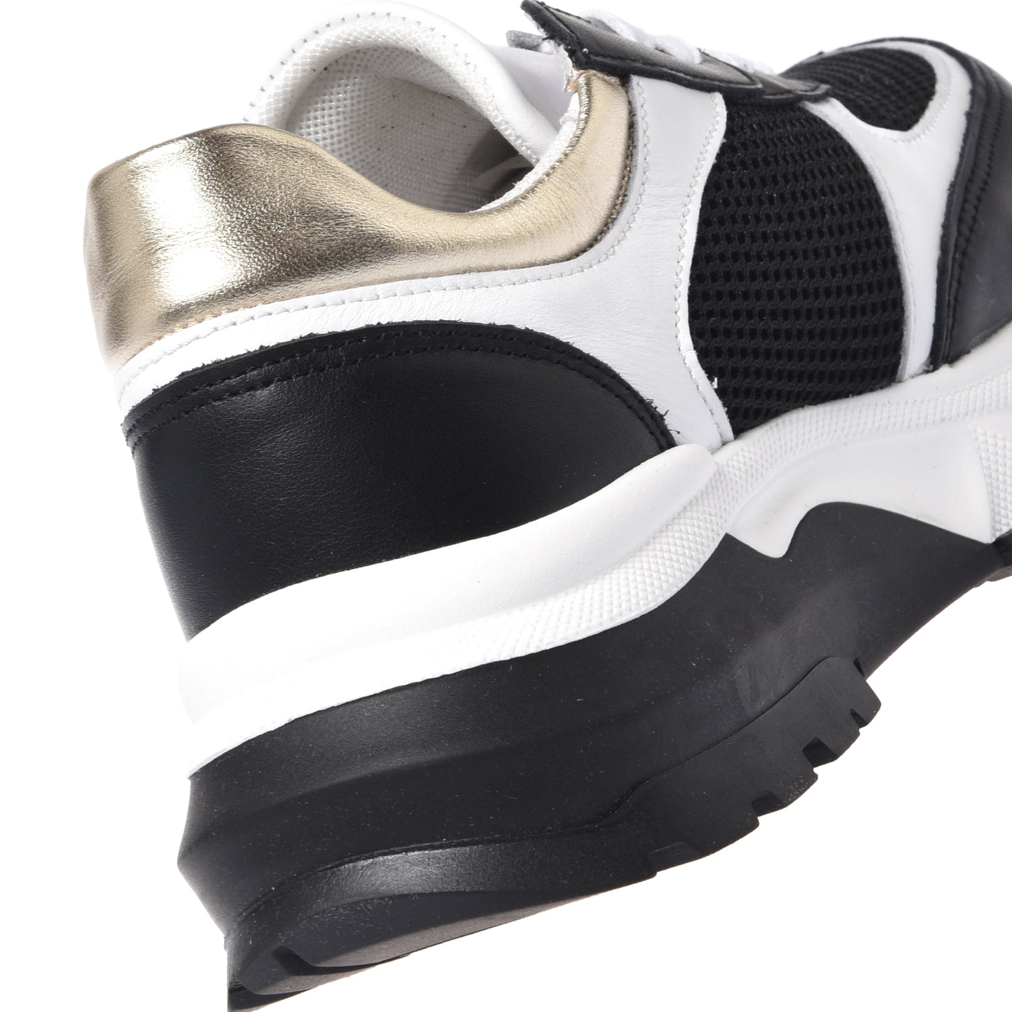 Sneaker en cuir et mesh noir