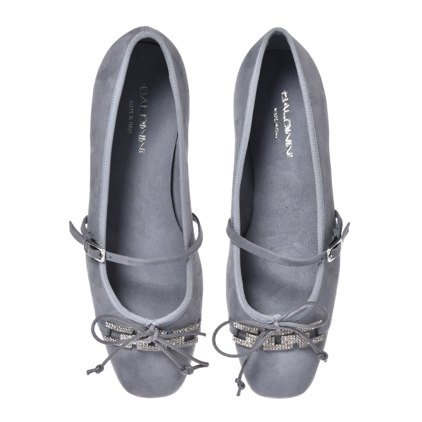 Light gray suede ballerina