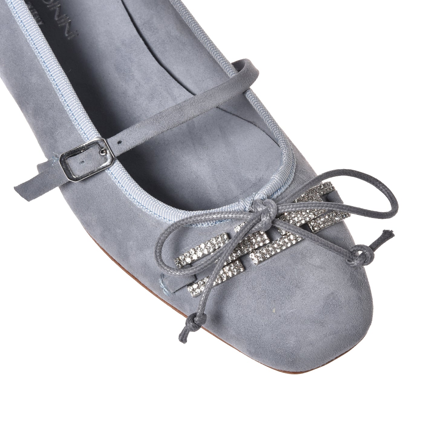 Light gray suede ballerina
