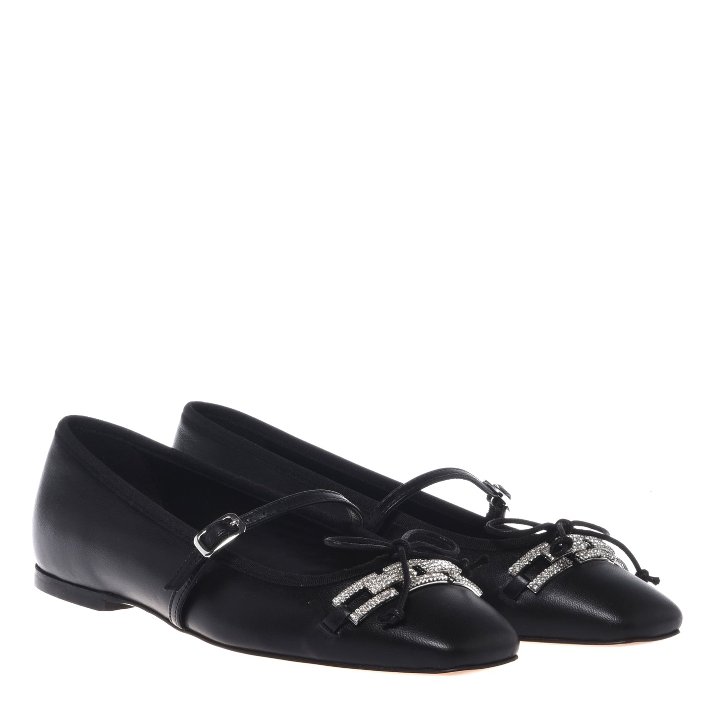 Black nappa ballerina