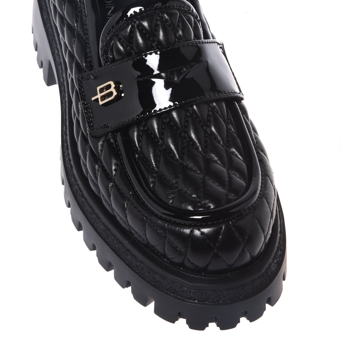 Black quilted nappa leather loafers