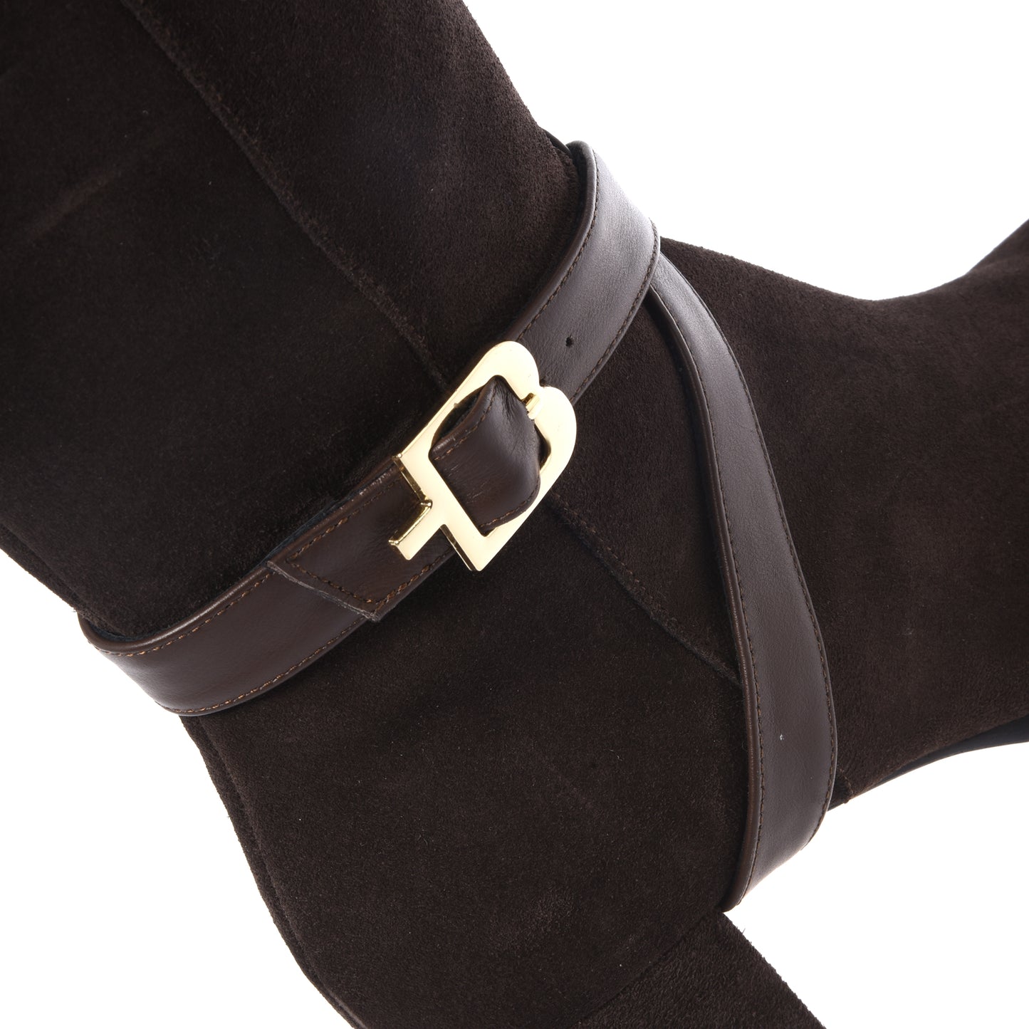 Stivali in pelle scamosciata e marrone scuro