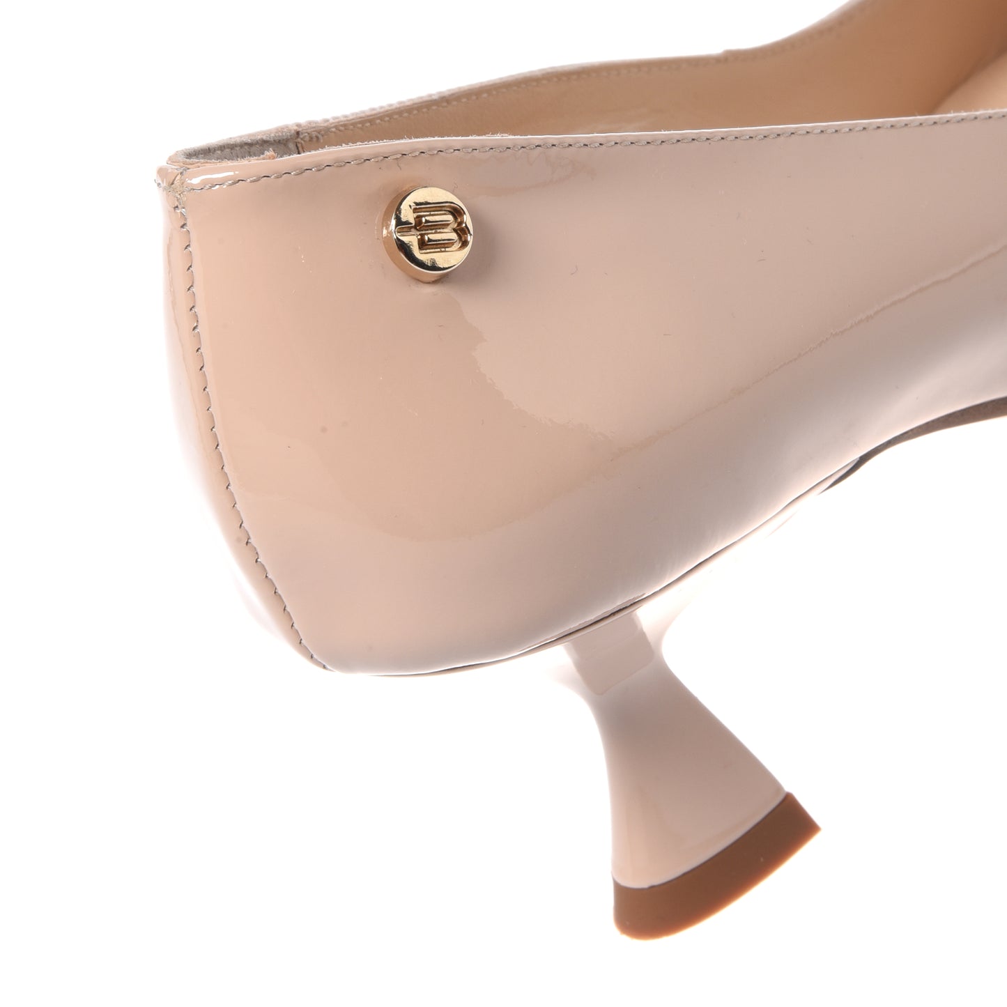 Escarpins nude en cuir verni