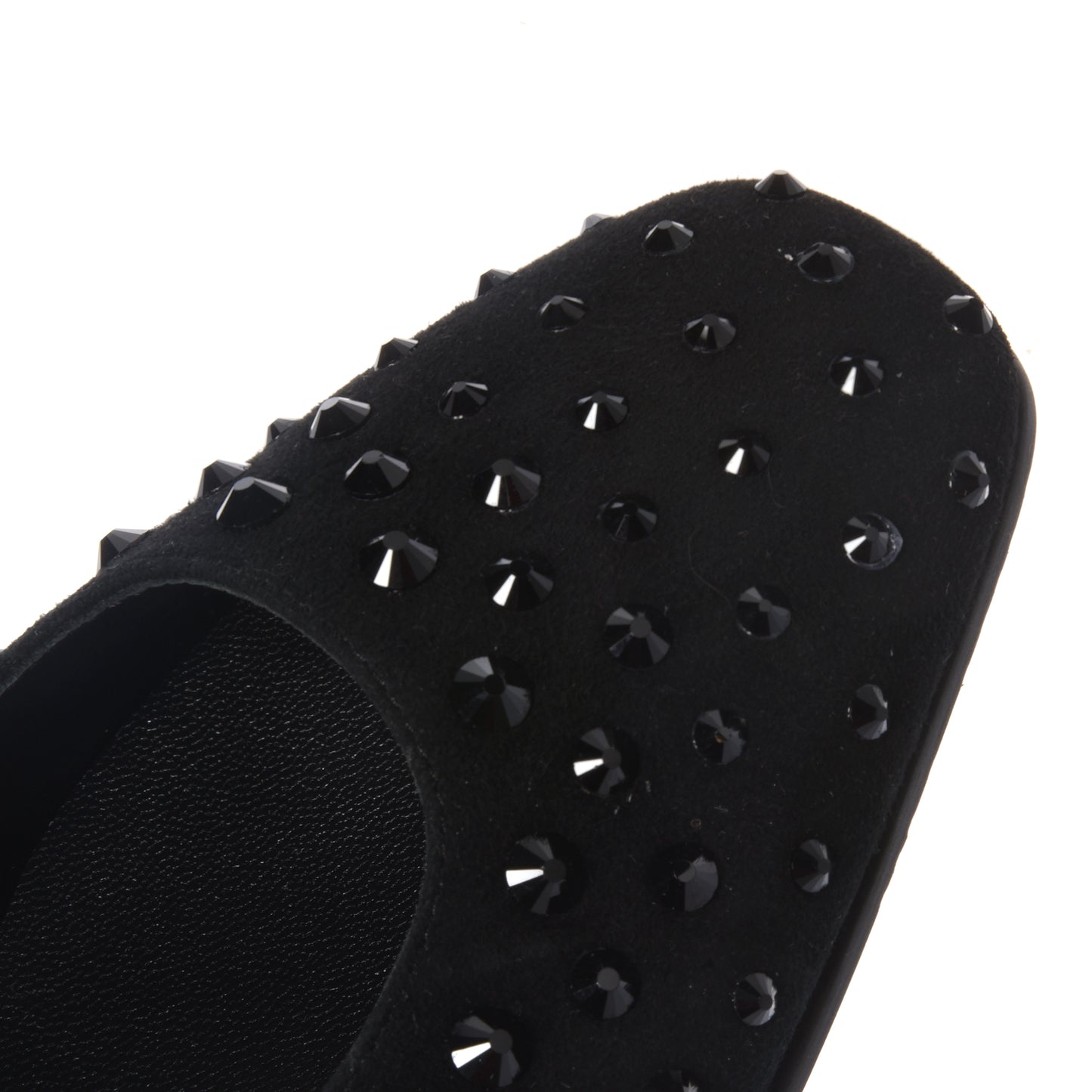 Ballerine in camoscio nero con strass