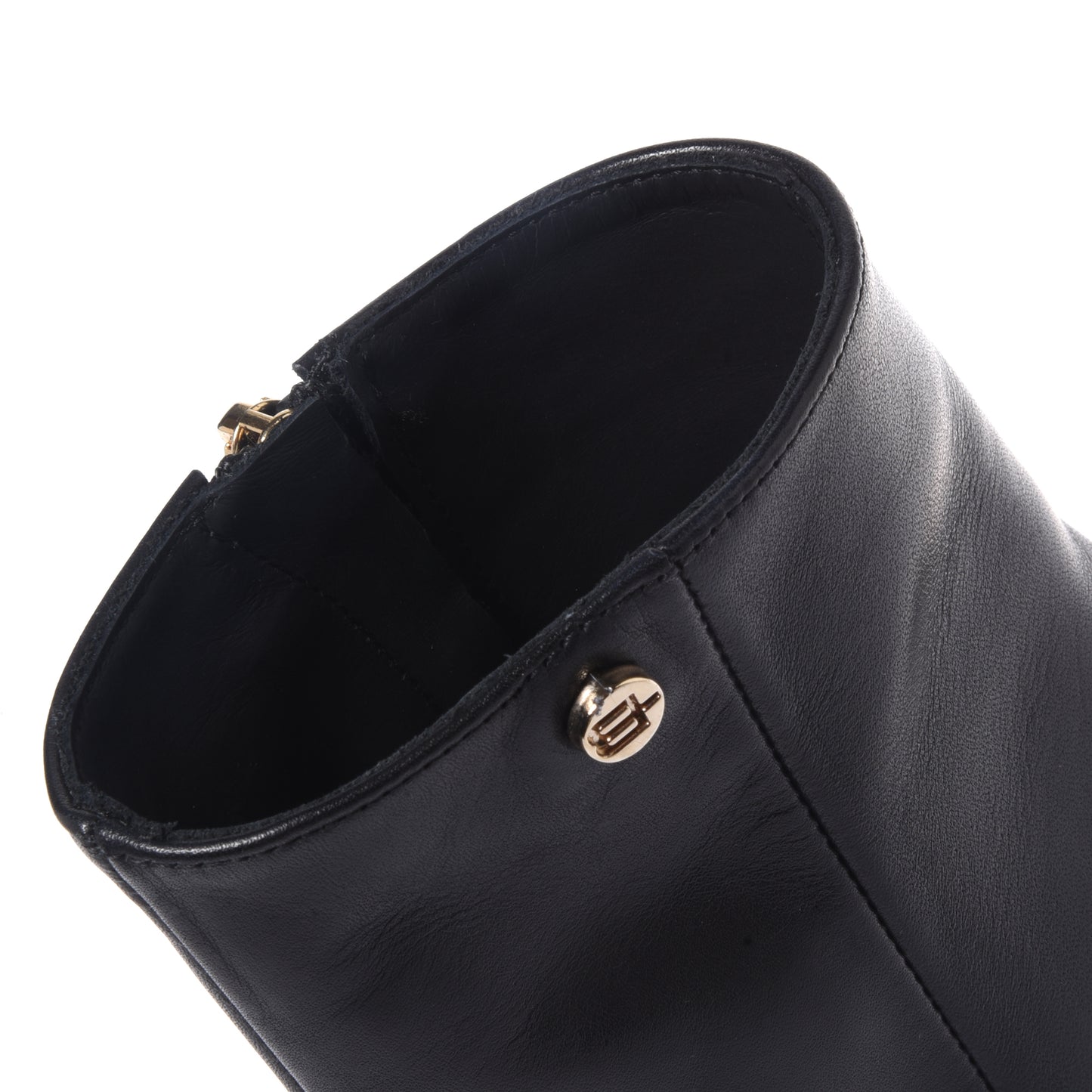 Black nappa ankle boots