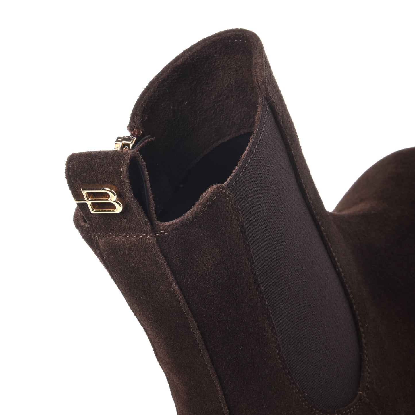 Dark brown suede ankle boots