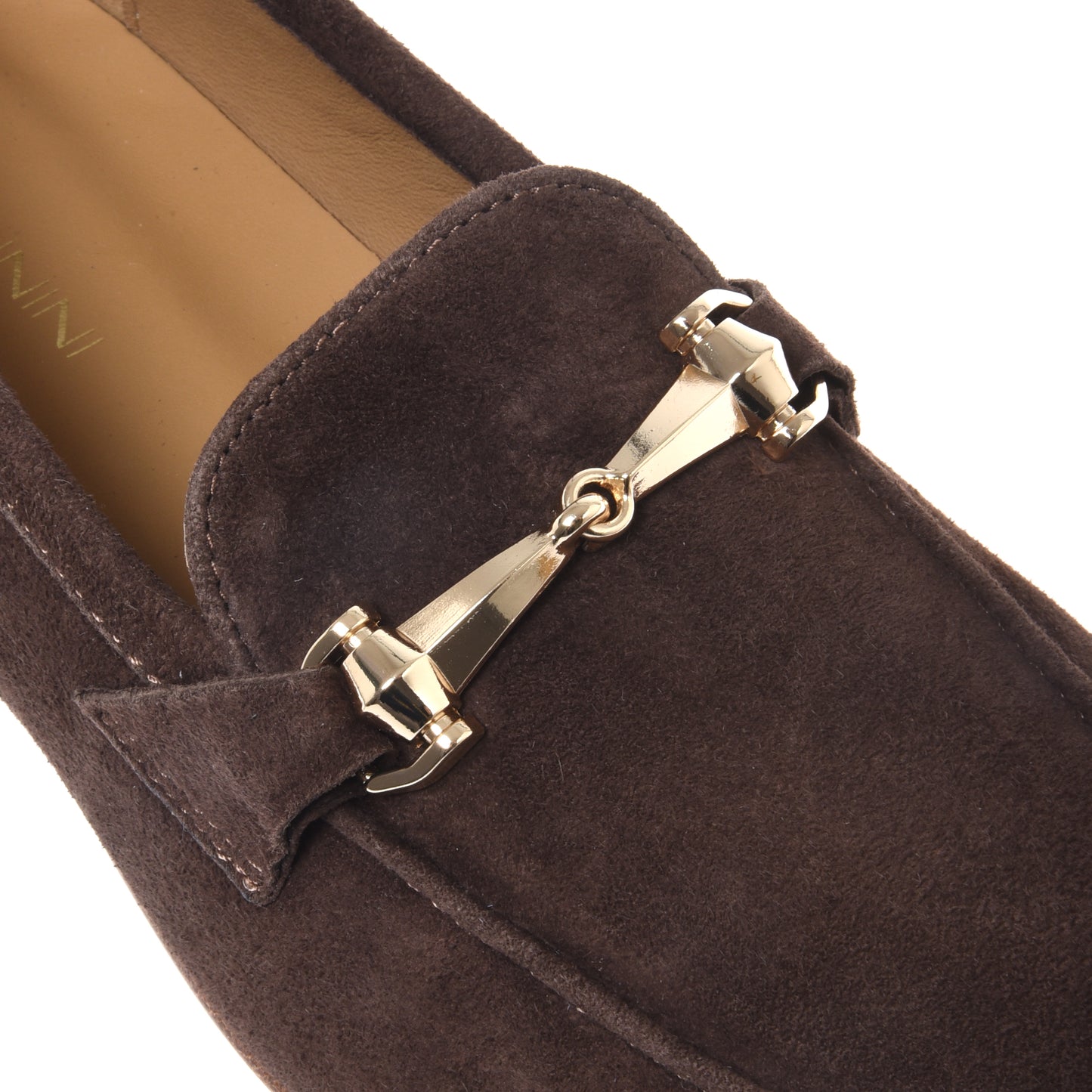 Mocassin en daim marron foncé
