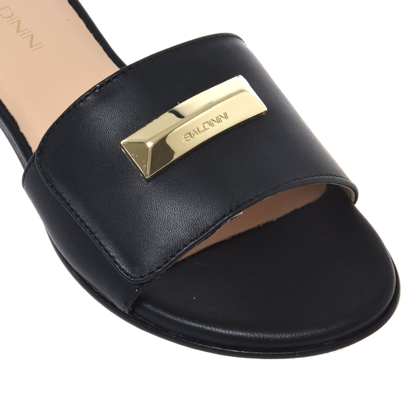 Black nappa leather mule