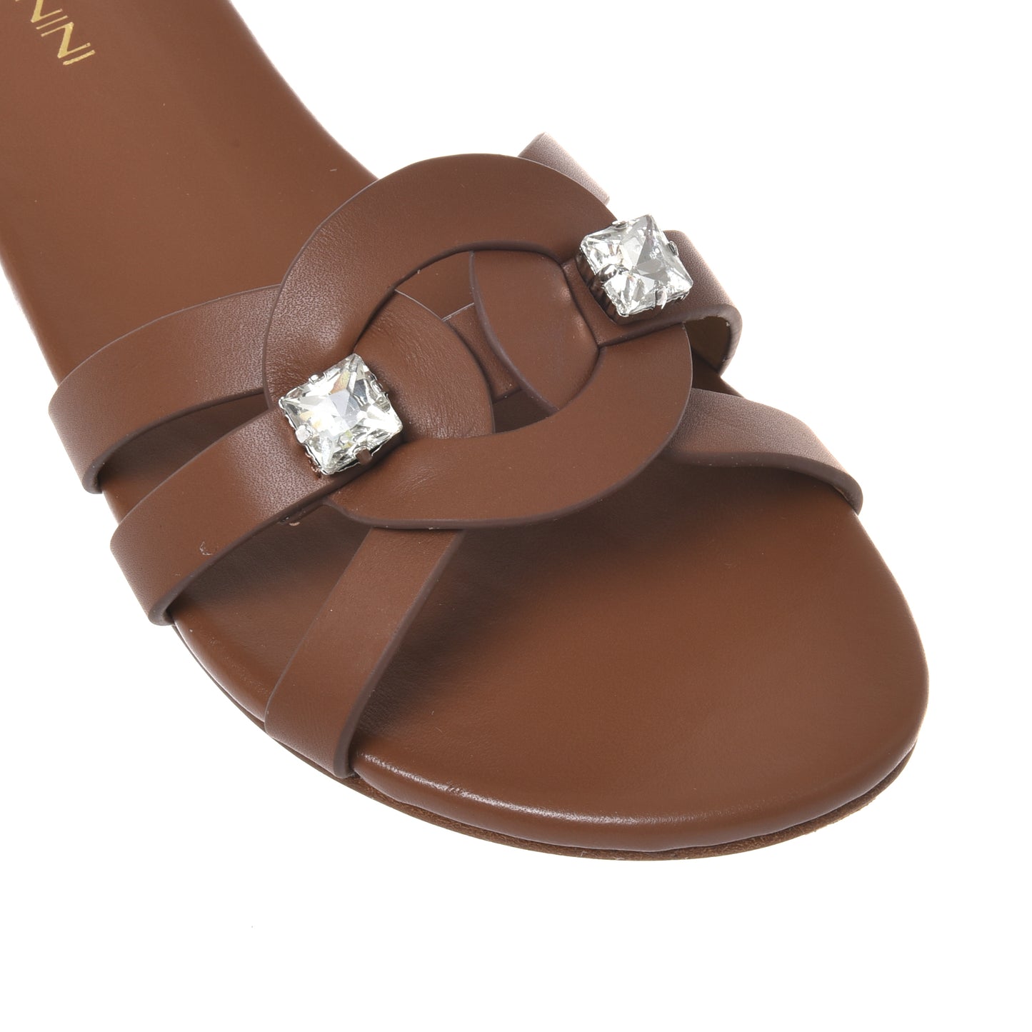 Mule en cuir marron