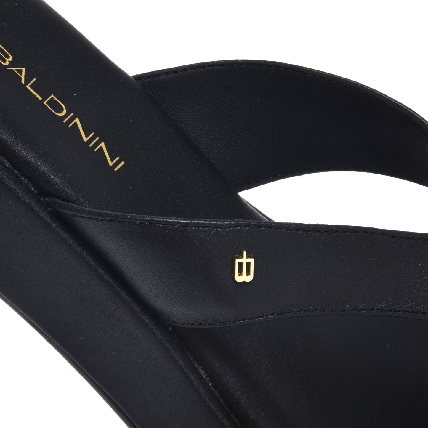 Black leather mule