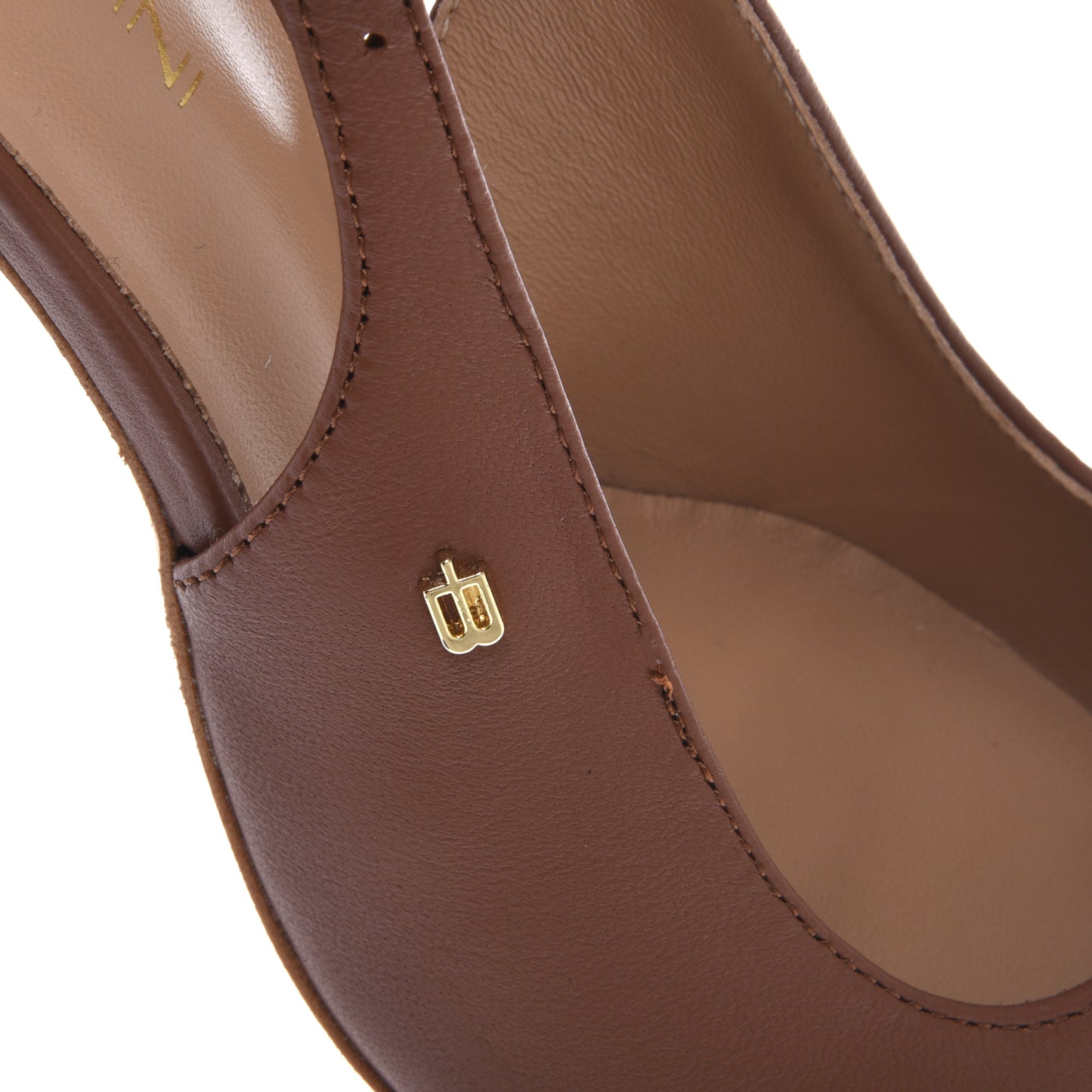 Slingback in pelle marrone