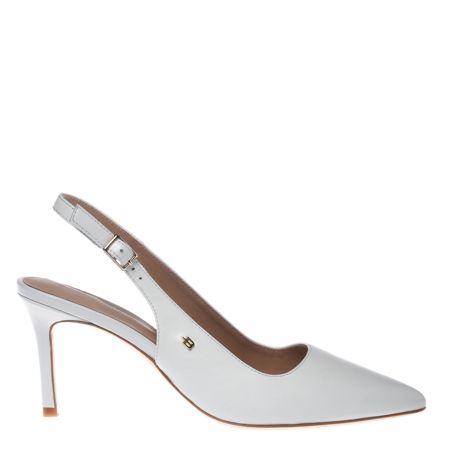 Slingback en cuir blanc