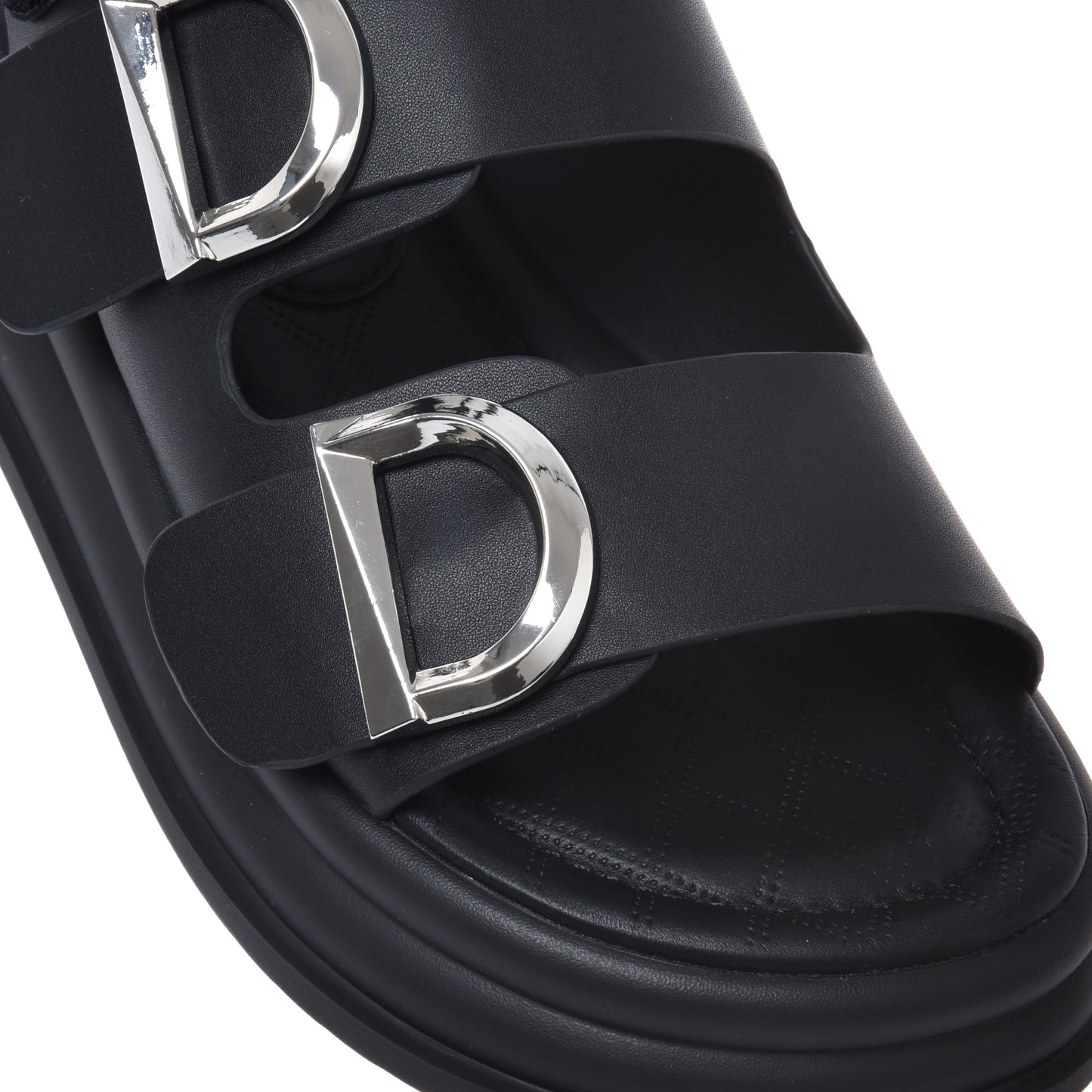 Black leather sandal