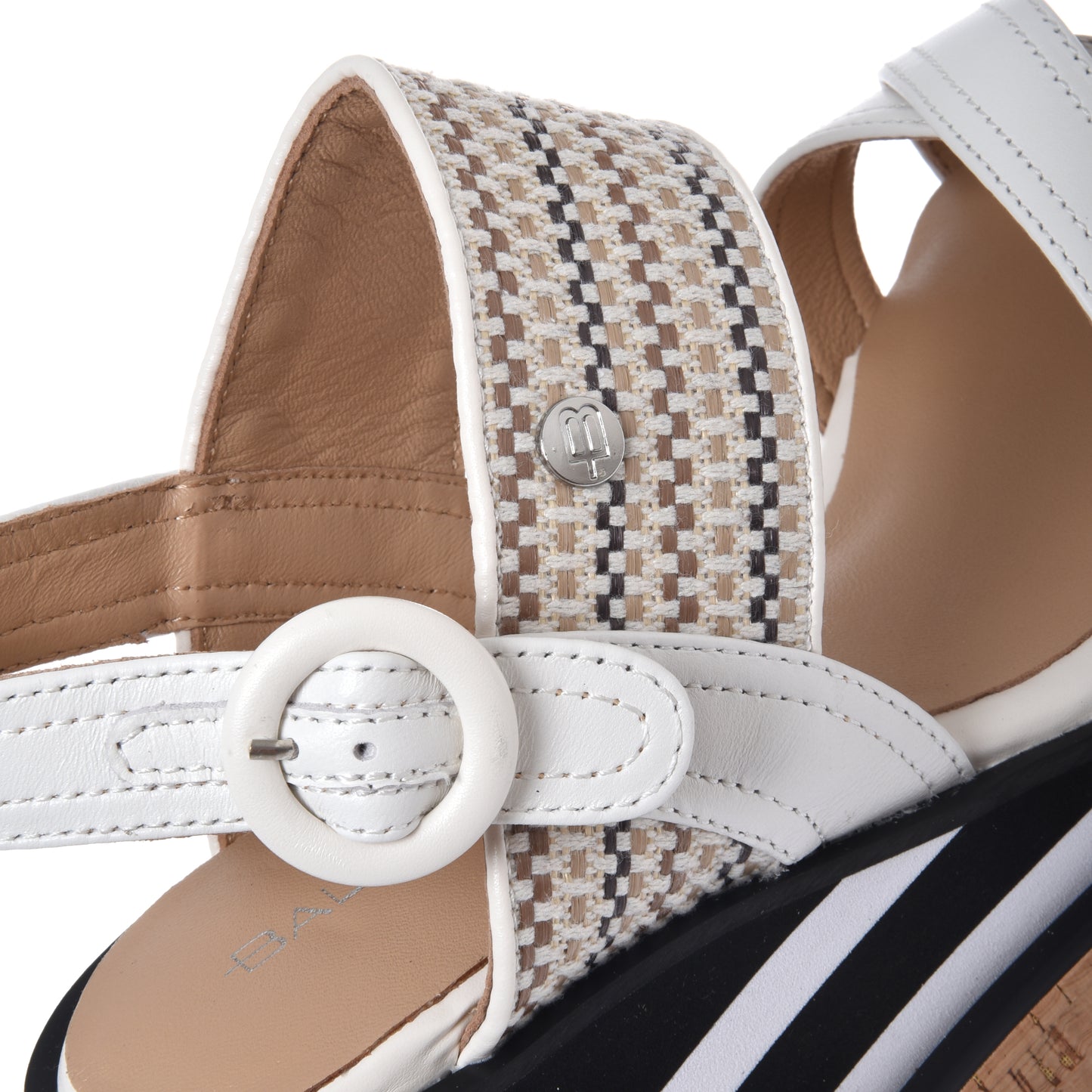 White nappa leather sandal