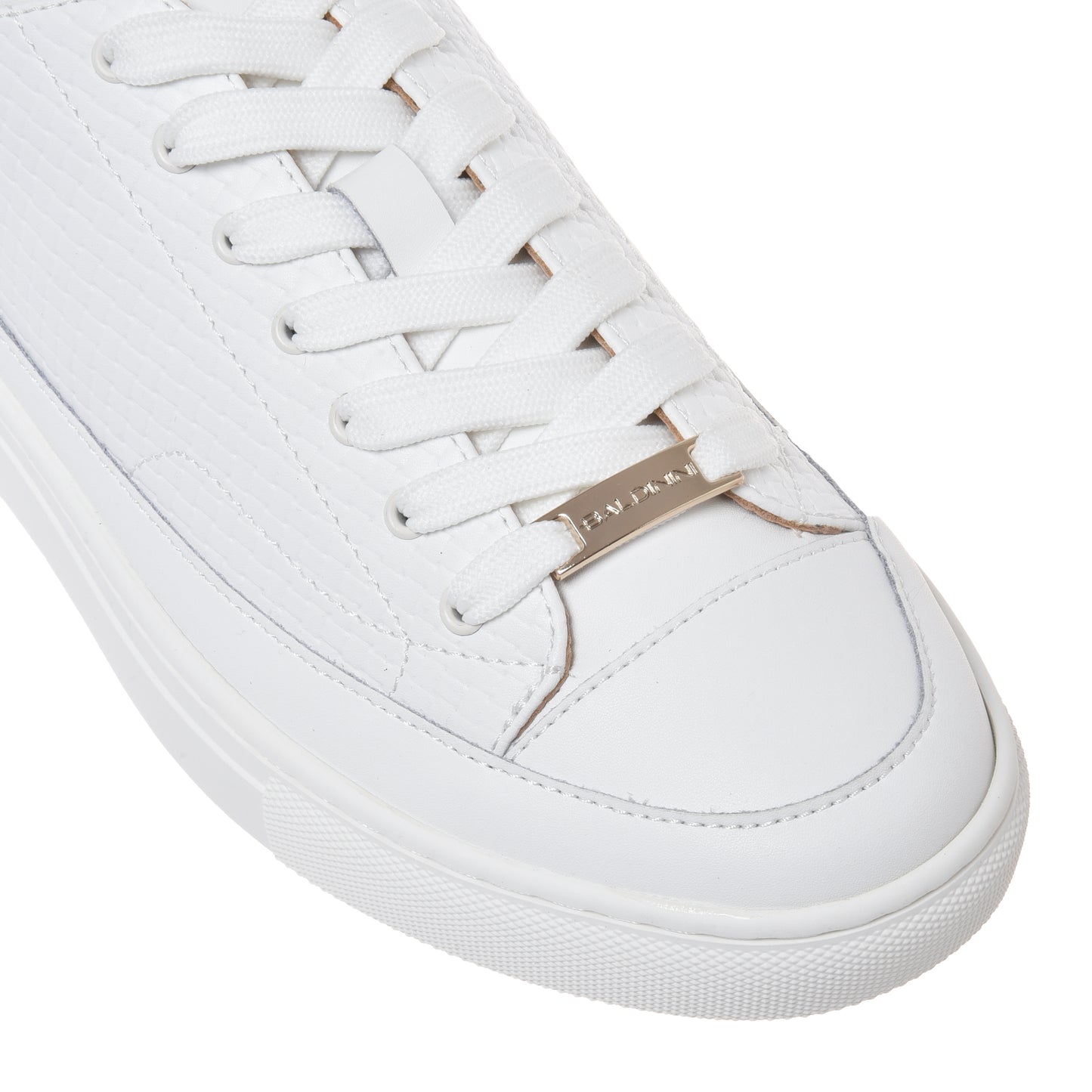 White printed leather sneaker