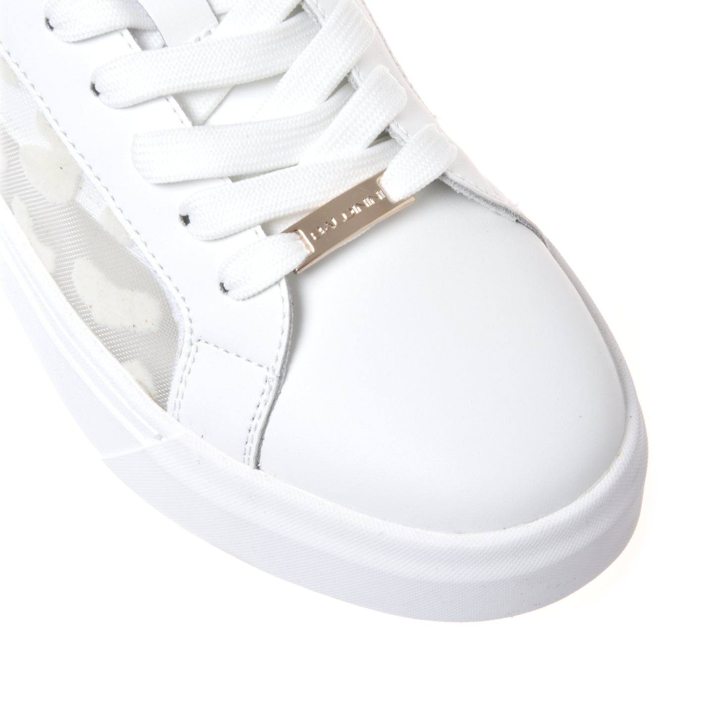 Sneaker en dentelle et cuir blanc