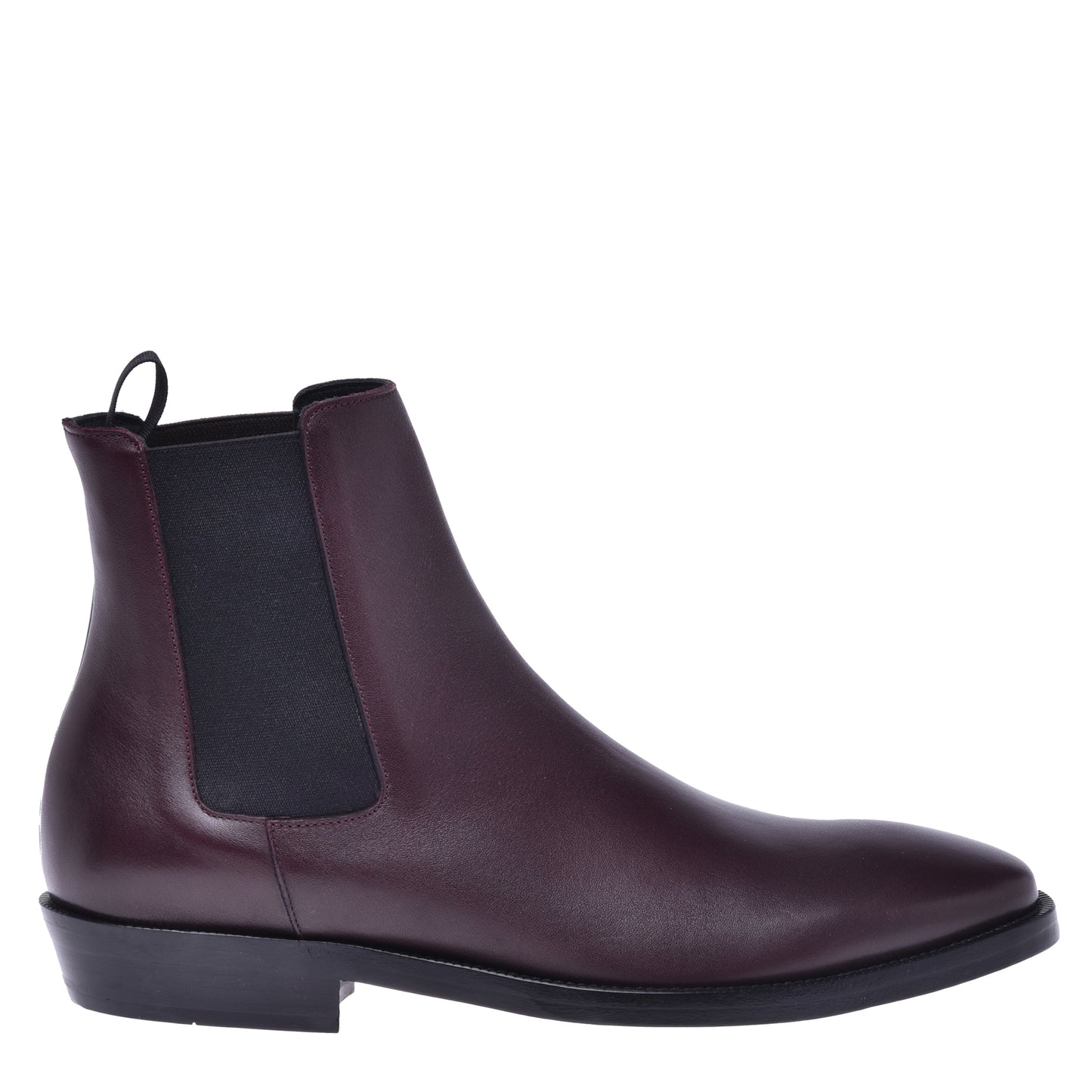 Ankle boots in burgundy nappa leather