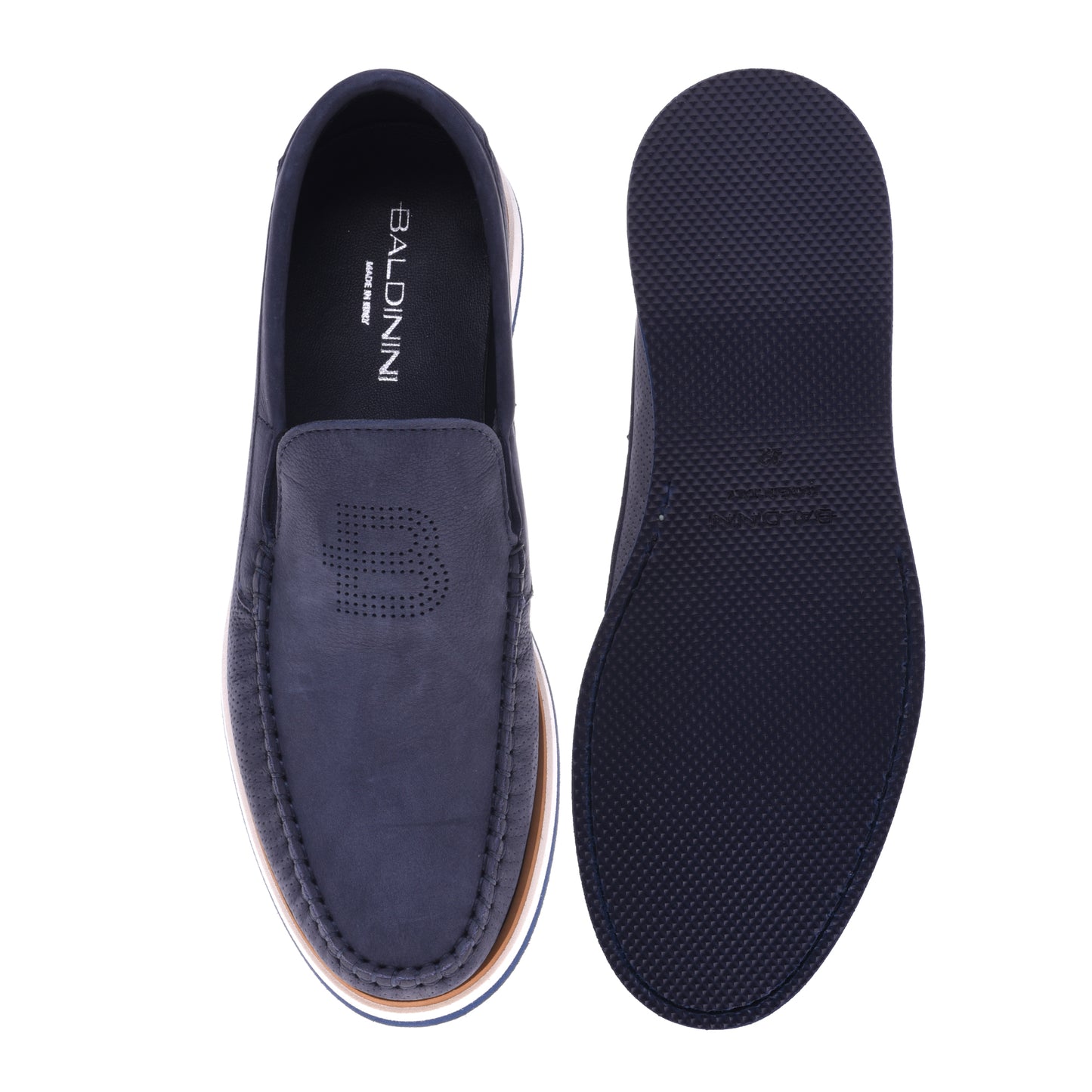 Nubuck denim loafers