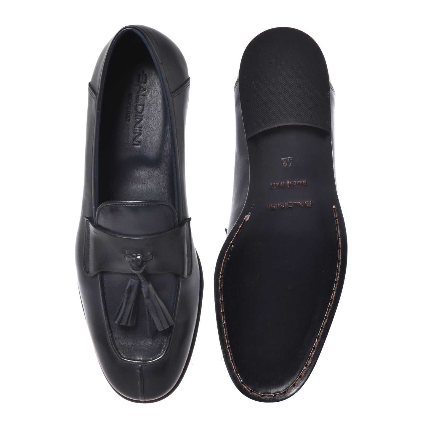 Blue leather moccasin