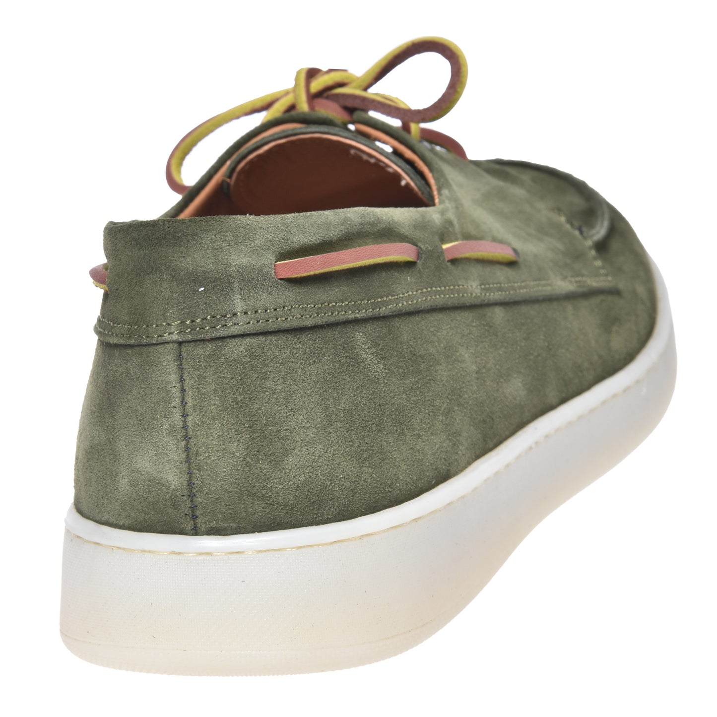 Green suede loafer