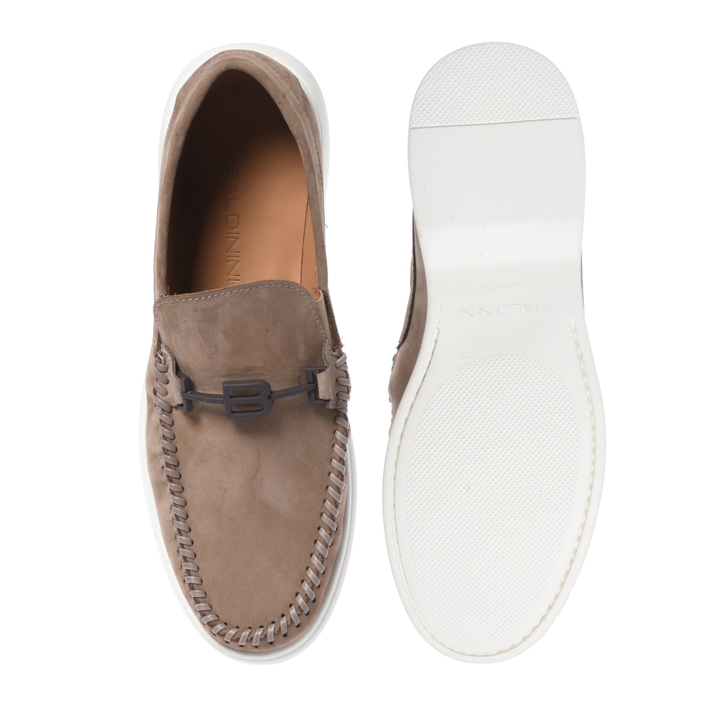 Beige nubuck moccasin