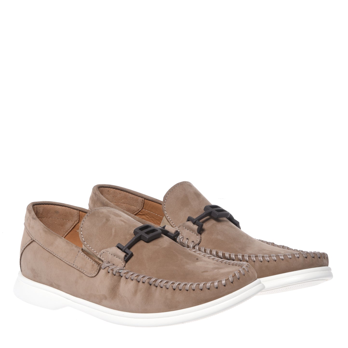 Beige nubuck moccasin