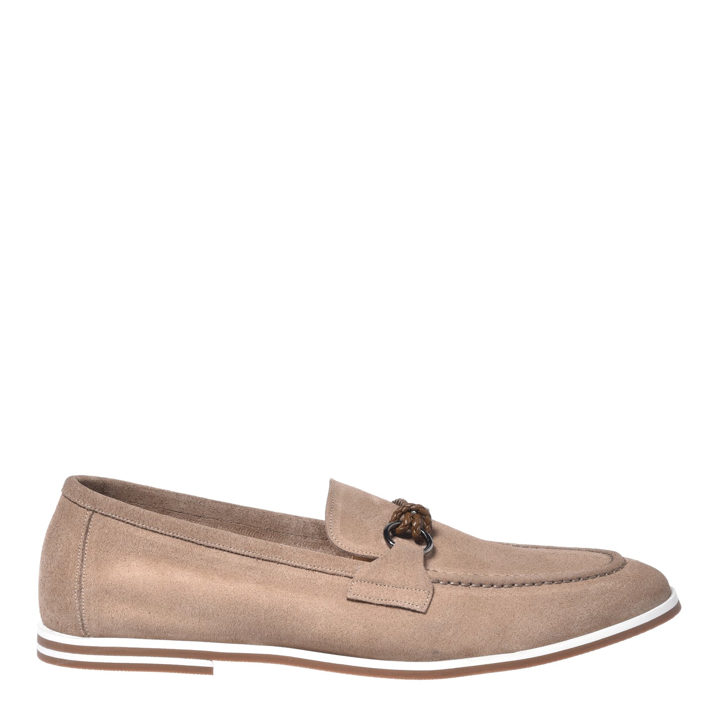 Beige suede loafer