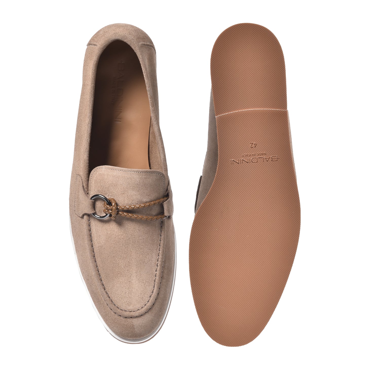 Beige suede loafer