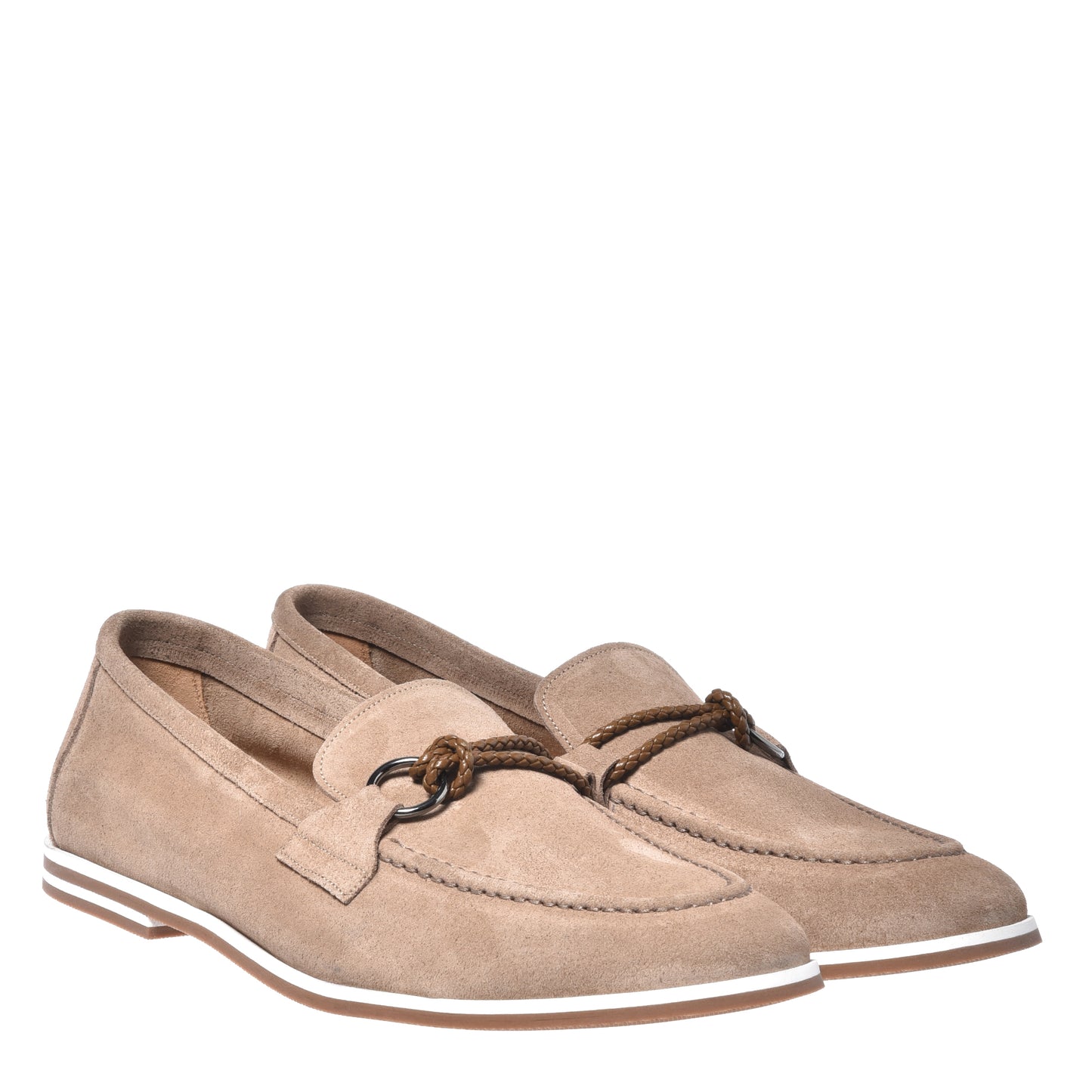 Beige suede loafer