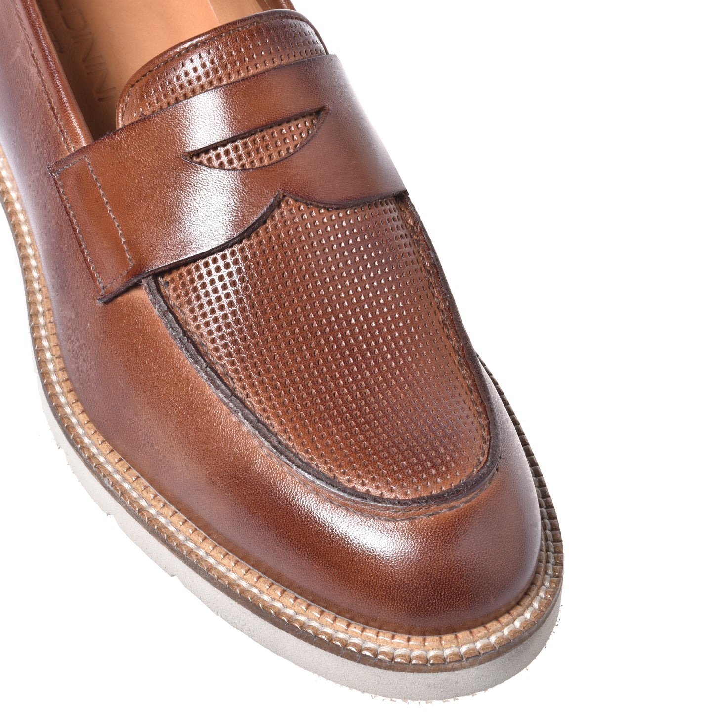 Braided printed leather loafer
