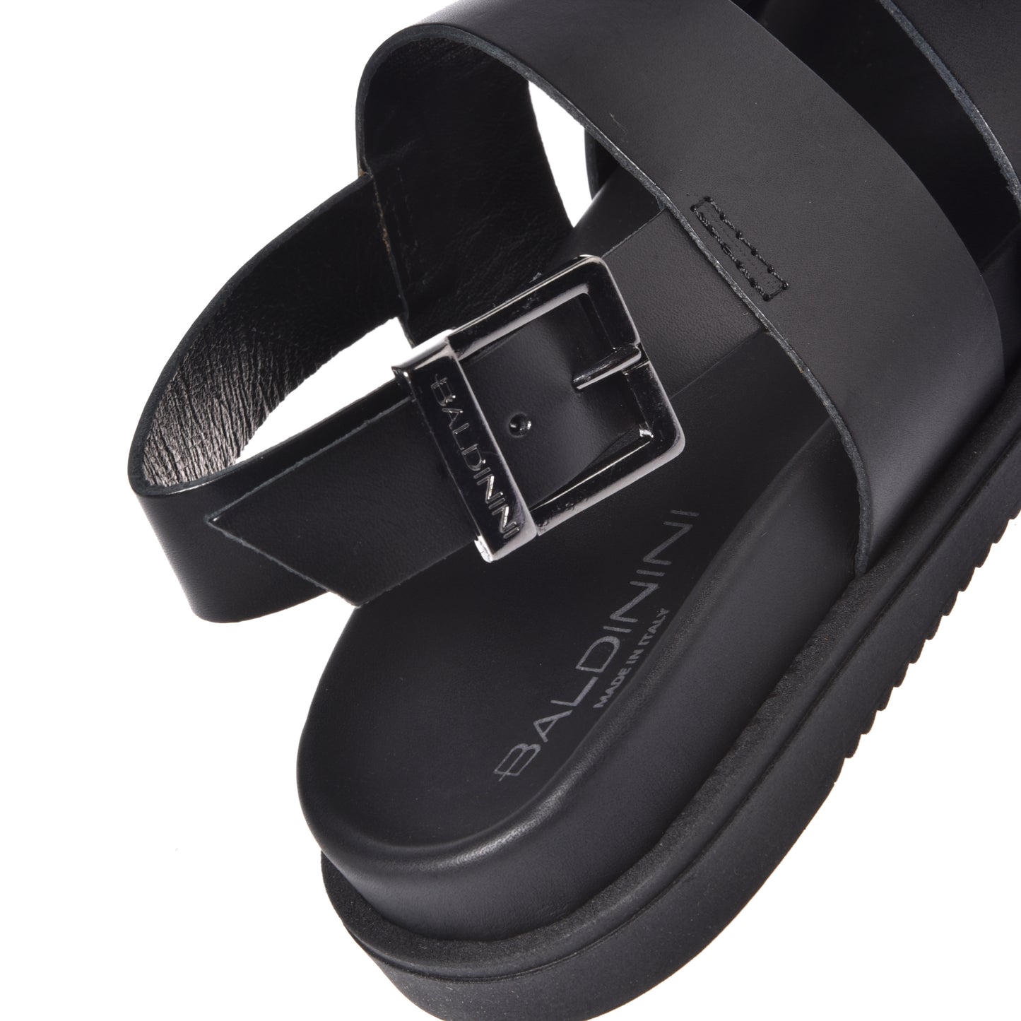 Black leather sandal