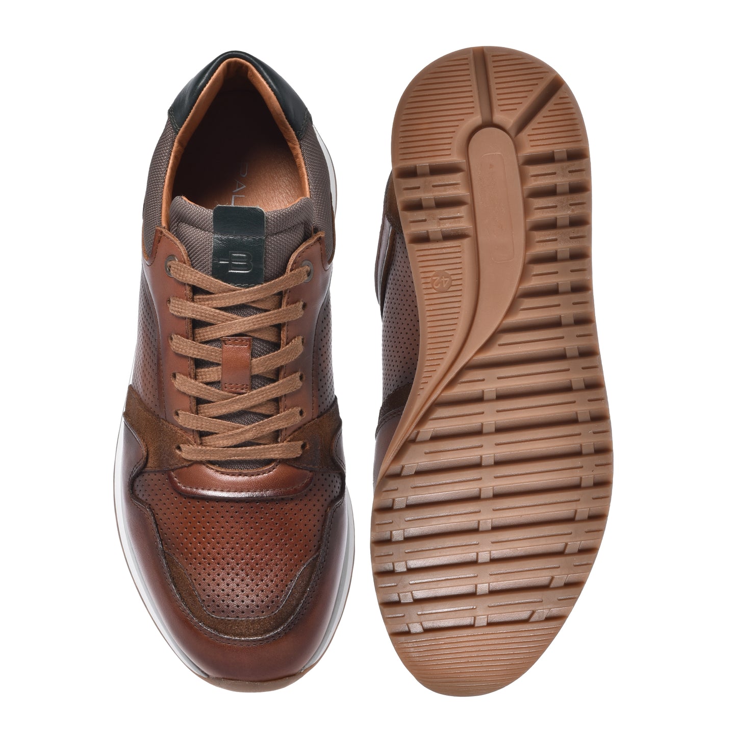 Perforated leather sneaker
