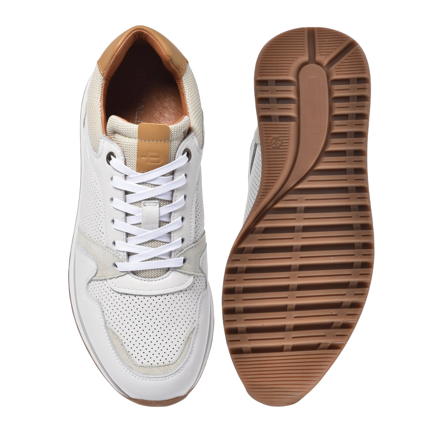 White perforated leather sneaker