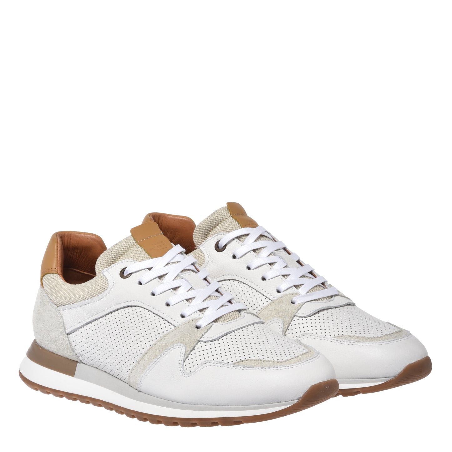 White perforated leather sneaker