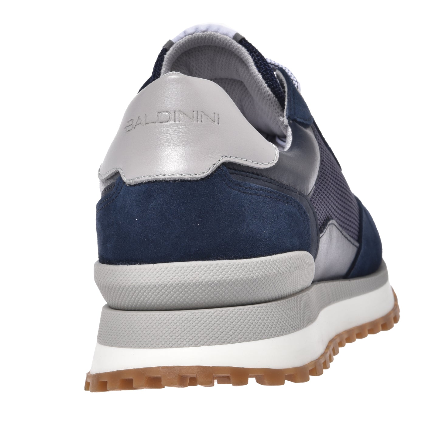 Blue suede and mesh sneaker