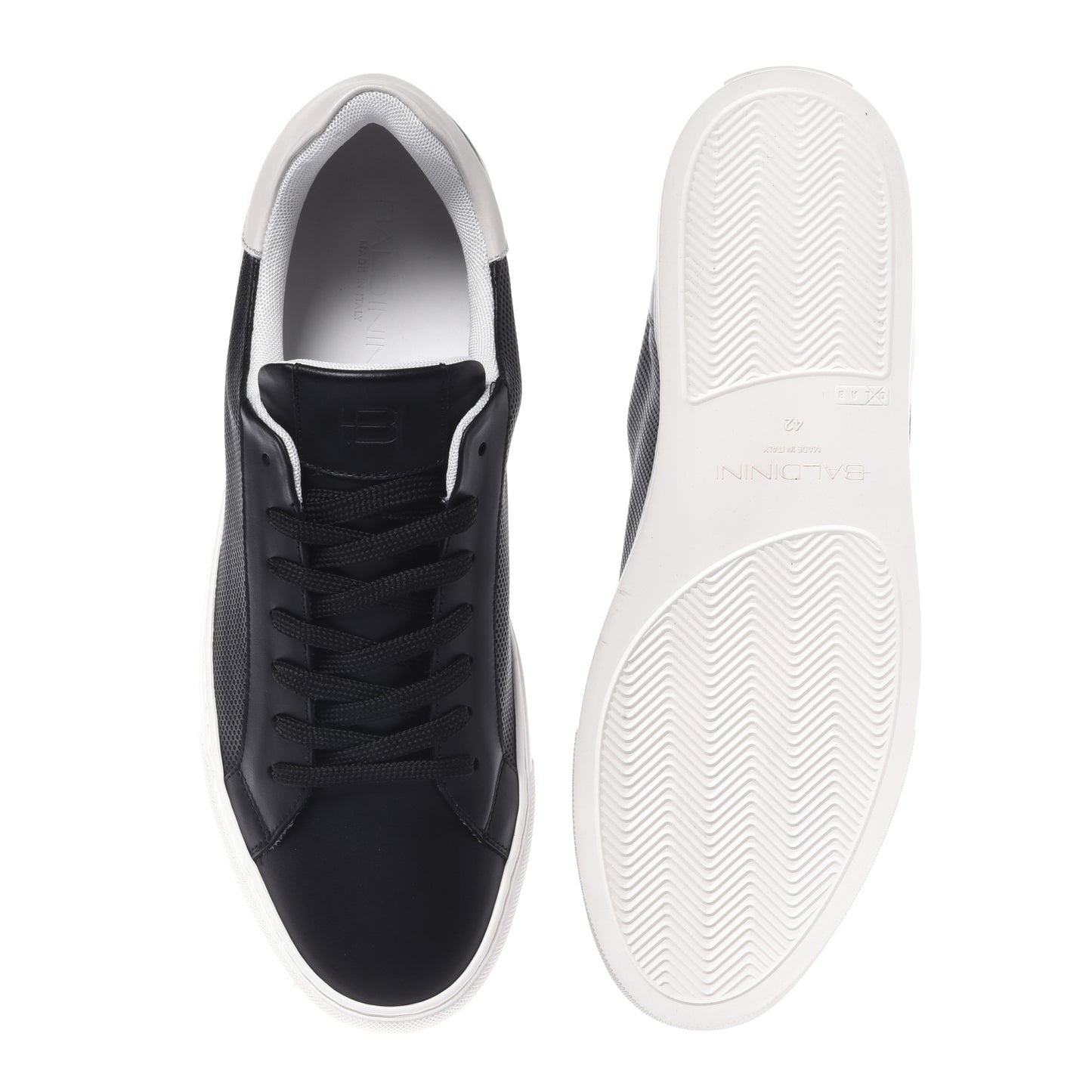 Black perforated leather sneaker