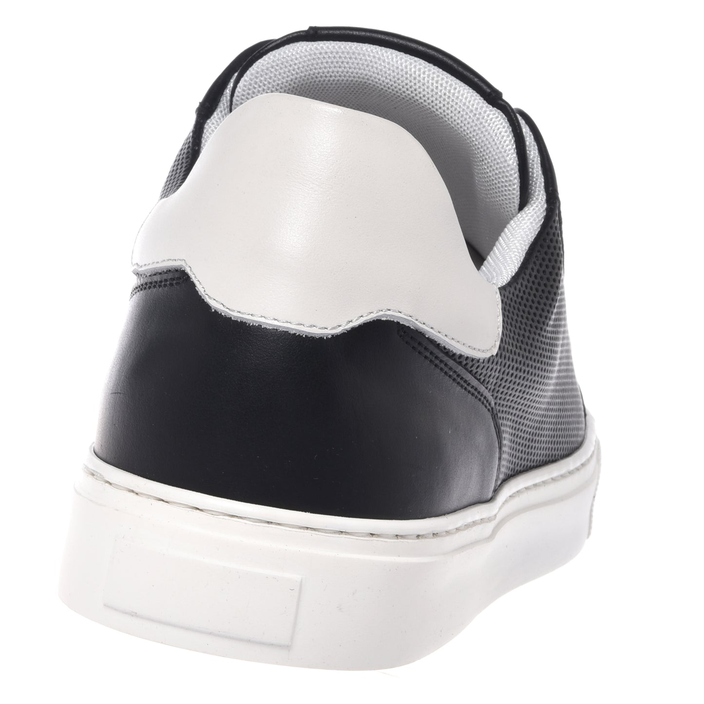 Black perforated leather sneaker