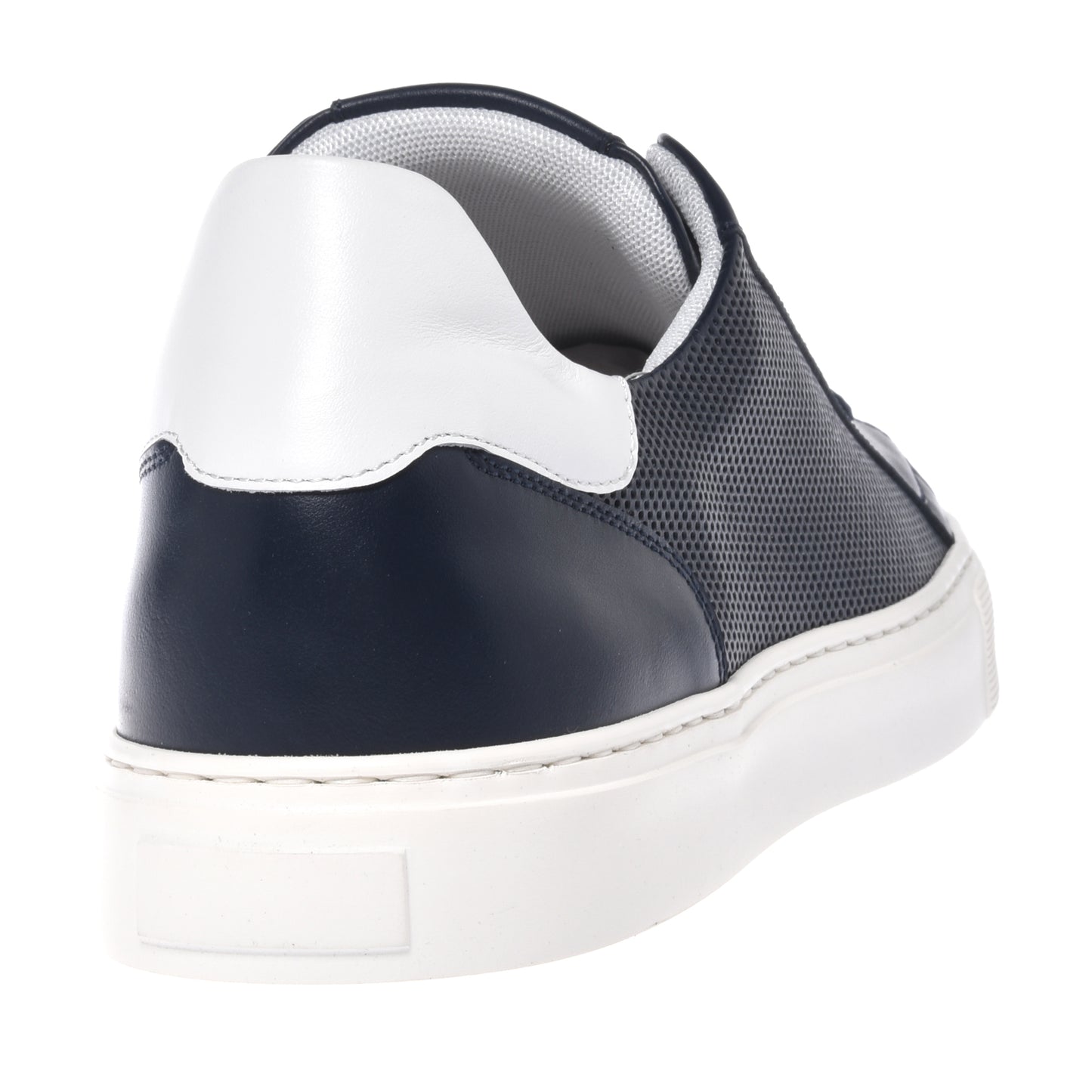 Blue perforated leather sneaker