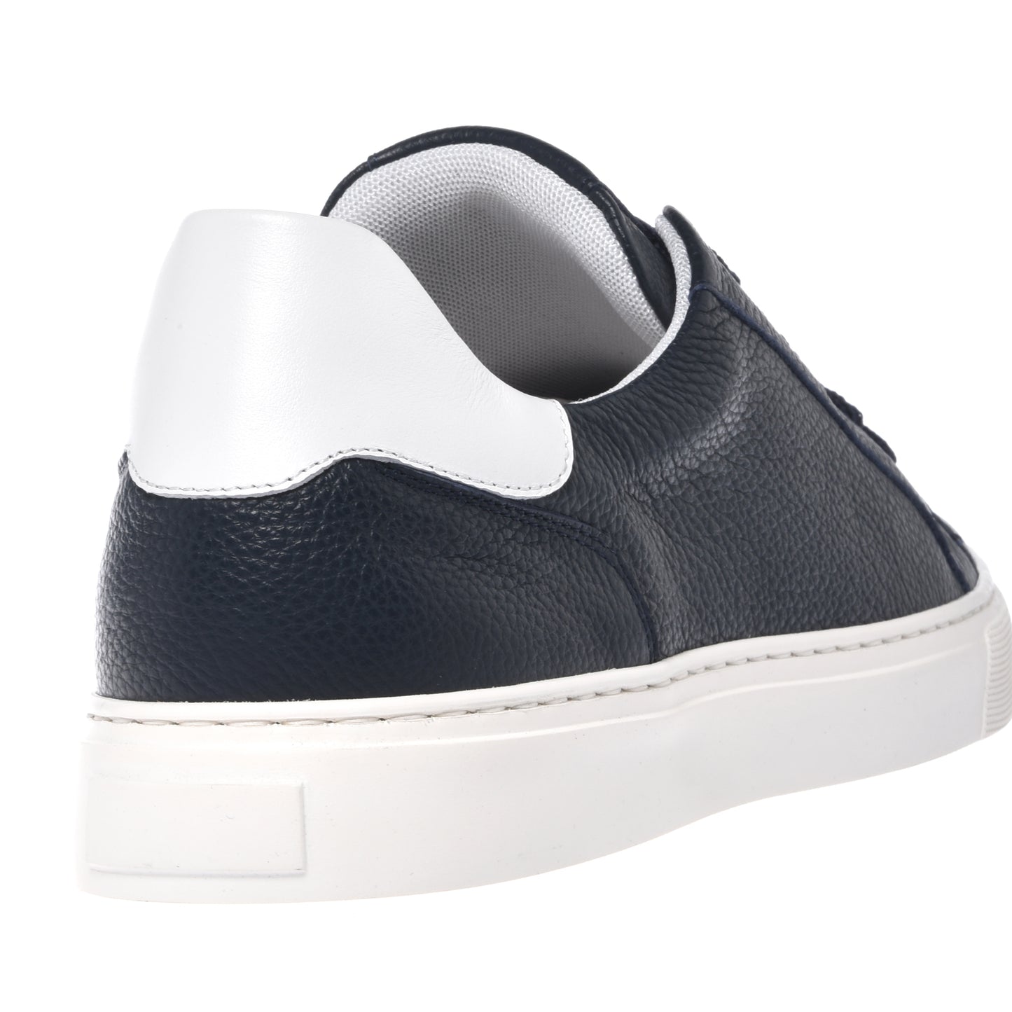 Blue grained leather sneaker