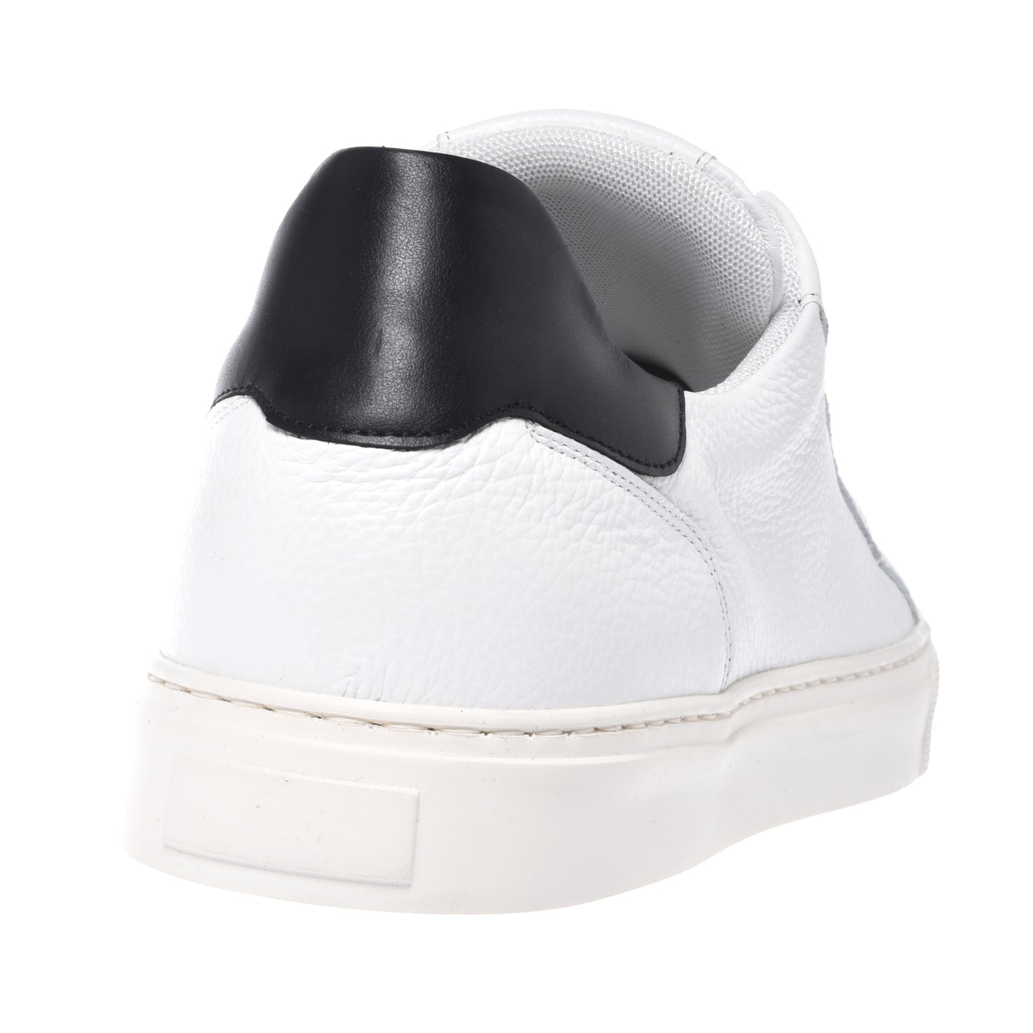 White grained leather sneaker