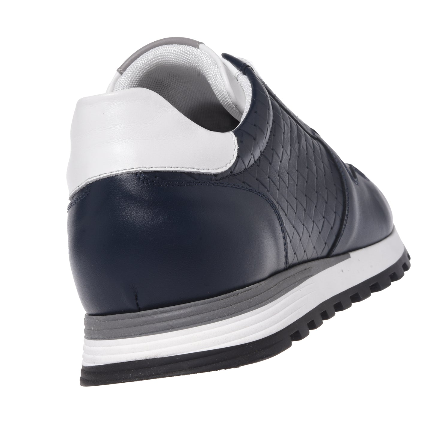 Blue braided print leather sneaker