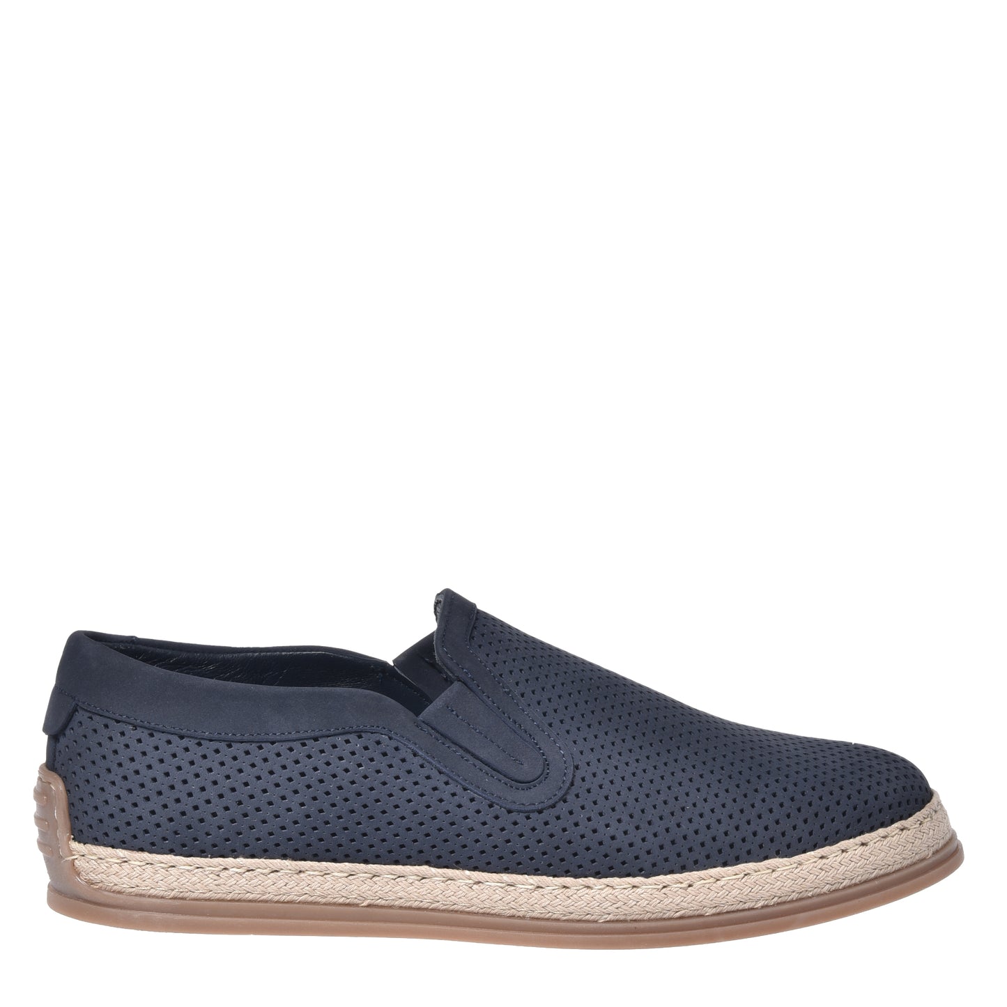 Pantofola in nabuk traforato blu