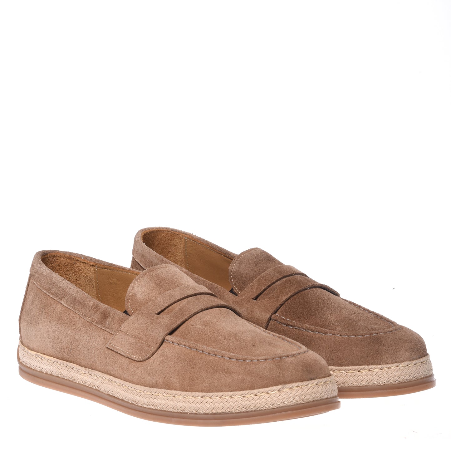Beige suede slippers