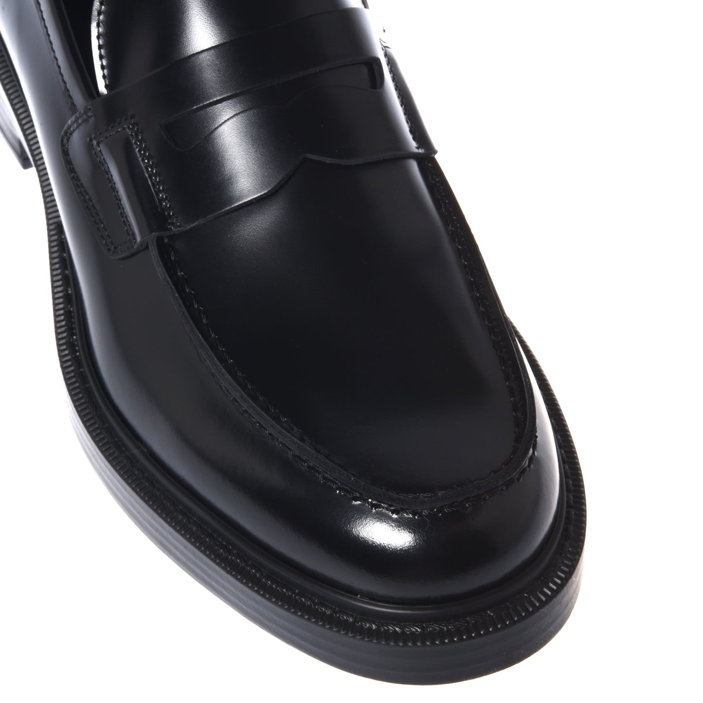 Black sanded leather loafers