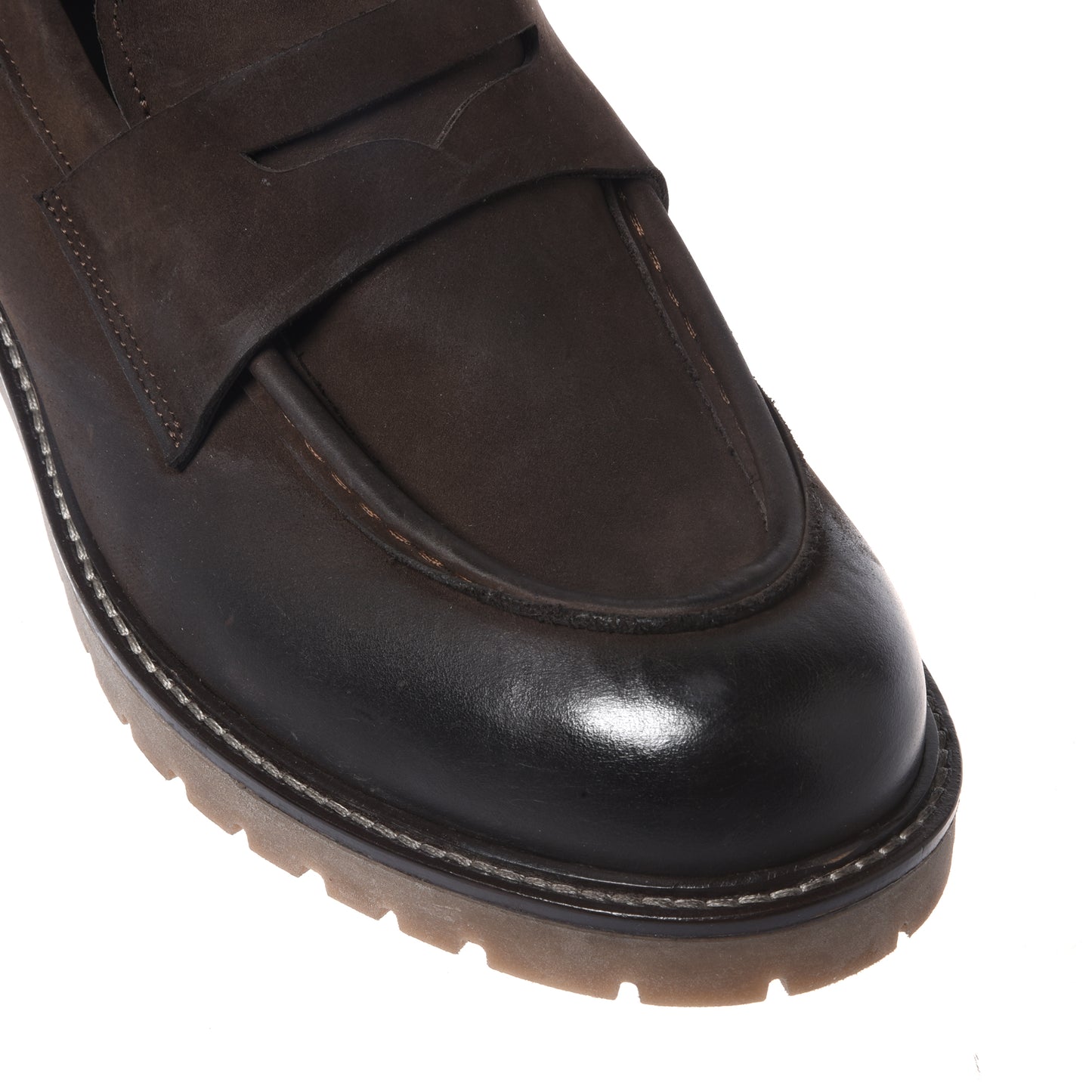 Dark brown nubuck loafers