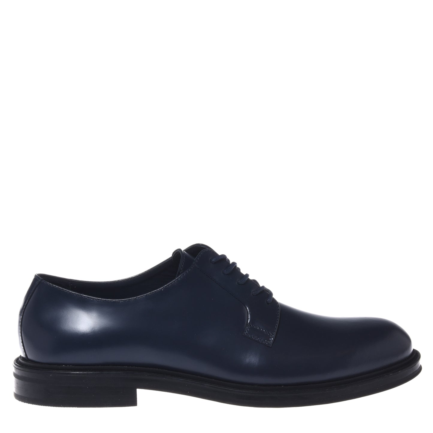 Derby lace-up en cuir abrasé bleu