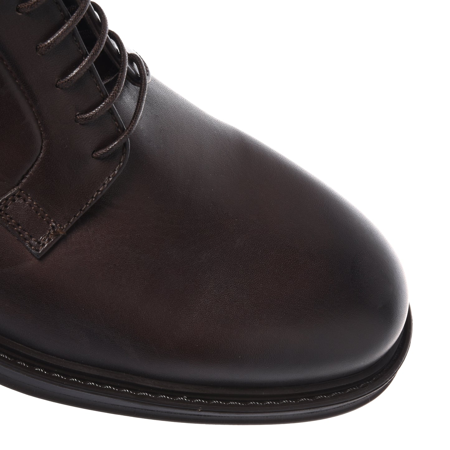 Scarpe stringate in pelle marrone scuro